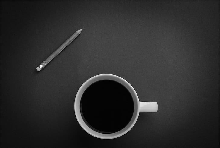 Caffè, tazza, matita, caffè, tazza, matita, Sfondo HD