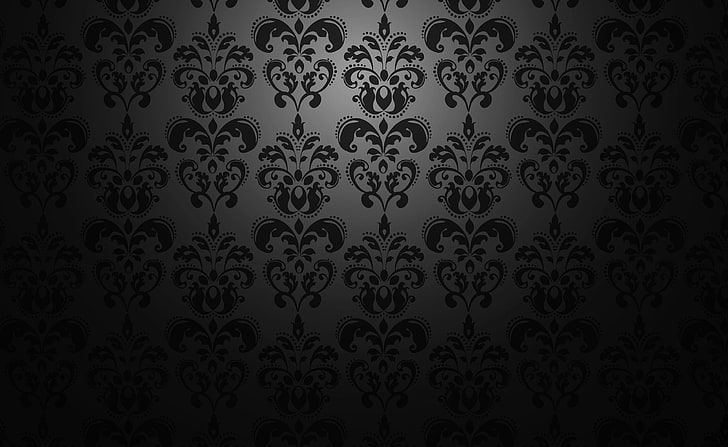 Викторианский Фон, черно-серый цветочный гобелен, цифровые обои, Винтаж, Фон, Викторианский, HD обои