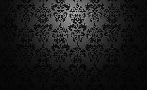 ビクトリア朝の背景、黒とグレーの花タペストリーデジタル壁紙、ヴィンテージ、背景、ビクトリア朝、 HDデスクトップの壁紙 HD wallpaper