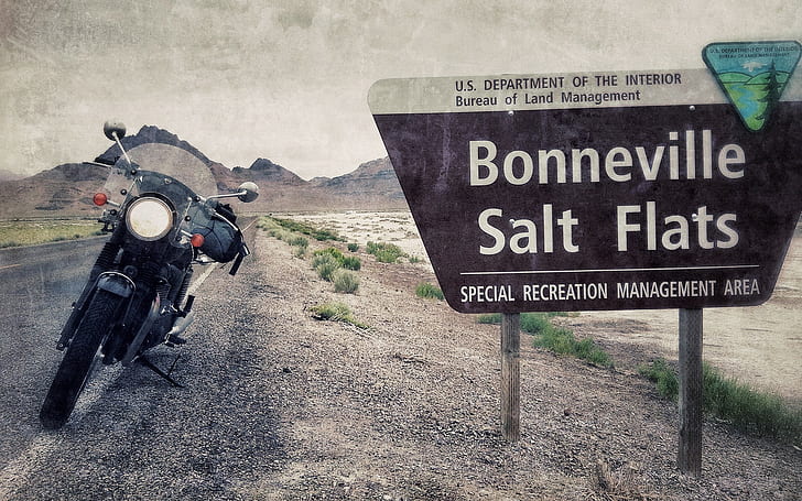paysage, USA, Utah, signes, route, moto, Fond d'écran HD