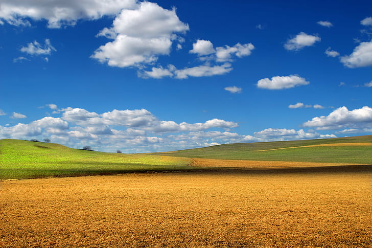 windows wallpaper, Memories, Windows XP, Pennsylvania, Berks County, Maxatawny Township, field, clouds, cumulus, rural, spring, creative commons, nature, rural Scene, agriculture, sky, summer, landscape, outdoors, land, meadow, cloud - Sky, blue, hill, farm, scenics, landscaped, green Color, grass, non-Urban Scene, no People, HD wallpaper