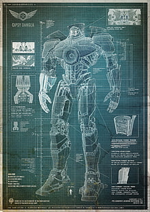 ภาพประกอบของเล่นหุ่นยนต์ Pacific Rim หุ่นยนต์พิมพ์เขียว Gipsy Danger ภาพยนตร์, วอลล์เปเปอร์ HD HD wallpaper