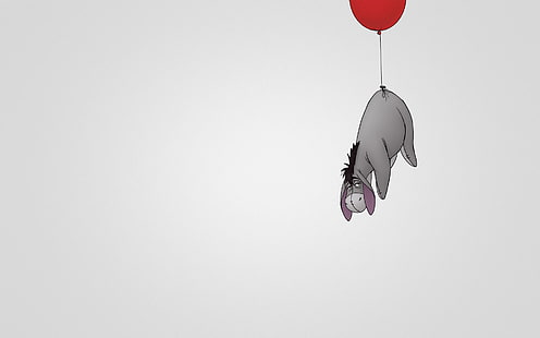 Lustiger Esel, Eeyore und roter Ballon, lustig, Esel, HD-Hintergrundbild HD wallpaper