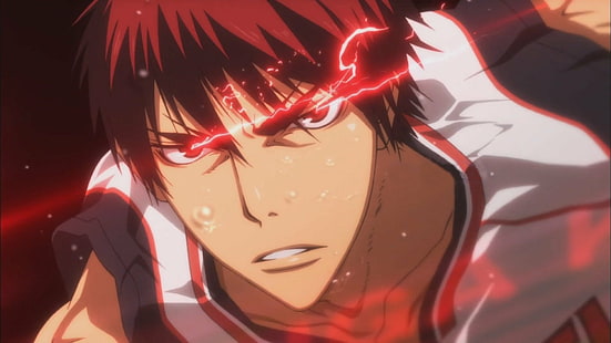 Anime, Kurokos basket, röda ögon, rött hår, sport, Taiga Kagami, HD tapet HD wallpaper