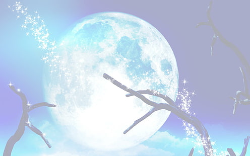 Mystic Moon, pastello, mistico, luna, 3d e astratto, Sfondo HD HD wallpaper