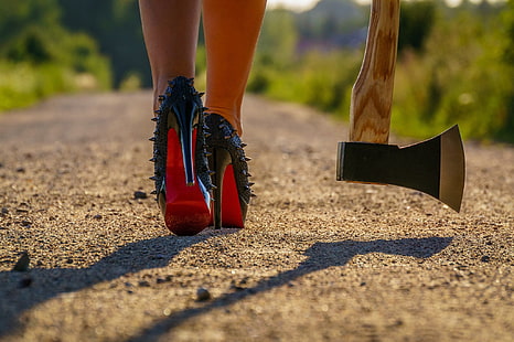 ผู้หญิง, รองเท้าส้นสูง, Louboutin, แกน, วอลล์เปเปอร์ HD HD wallpaper