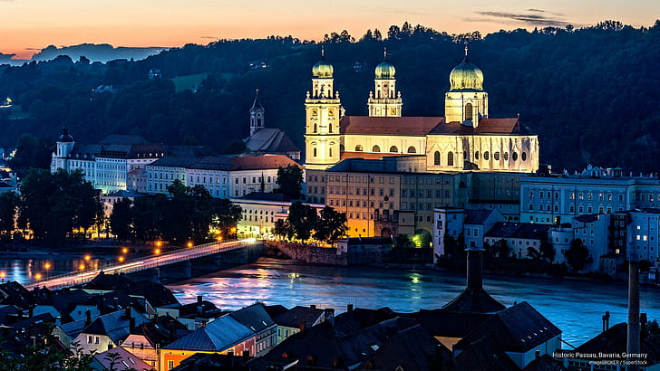 Passau histórico, Baviera, Alemanha, Europa, HD papel de parede
