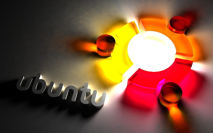 Ubuntu Cool Logo, ubuntu logo, ubuntu, background, tech, hi tech, HD wallpaper
