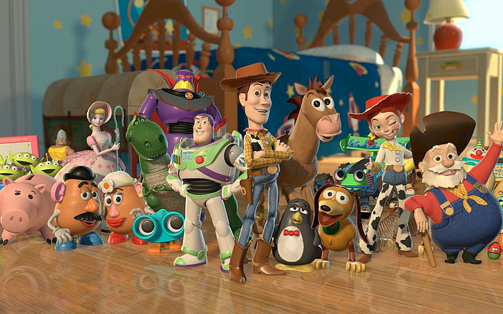 Kolekcja zabawek Toy Story, Toy Story, Barbie, Bullseye (Toy Story), Buzz Astral, Jessie (Toy Story), Stinky Pete, Woody (Toy Story), Tapety HD