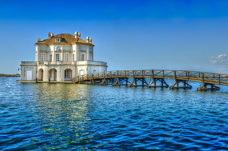 Gebäude, Pier, Meer, Italien, HD-Hintergrundbild