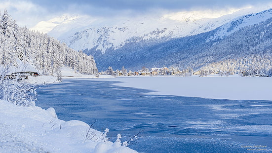 Engadine, Switzerland, Winter, HD wallpaper HD wallpaper