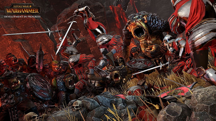 Warhammer game illustration, Total War: Warhammer, orcs, Fantasy Battle, Warhammer, PC gaming, HD wallpaper