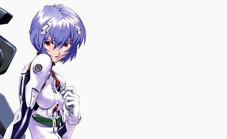 Neon Genesis Evangelion ، Ayanami Rei ، رسم توضيحي لشخصية الأنيمي ذات الشعر الأرجواني ، فني ، أنيمي ، نيون ، سفر التكوين ، إيفانجيليون ، Ayanami، خلفية HD