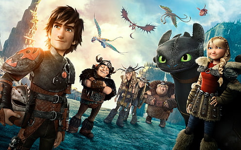How to train your dragon wallpaper, Movie, How to Train Your Dragon 2, Astrid (How to Train Your Dragon), Fishlegs (How to Train Your Dragon), Hiccup (How to Train Your Dragon), Ruffnut (How to Train Your Dragon), Snotlout (How to Train Your Dragon), Toothless (How to Train Your Dragon), Tuffnut (How to Train Your Dragon), HD wallpaper HD wallpaper