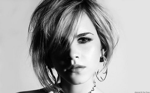 Escritorio blanco y negro de Emma Watson, emma watson, celebridad, celebridades, hollywood, emma, watson, negro, blanco, escritorio, Fondo de pantalla HD HD wallpaper