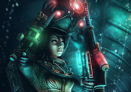 женский игровой персонаж цифровые обои, видеоигры, BioShock 2, BioShock, HD обои HD wallpaper