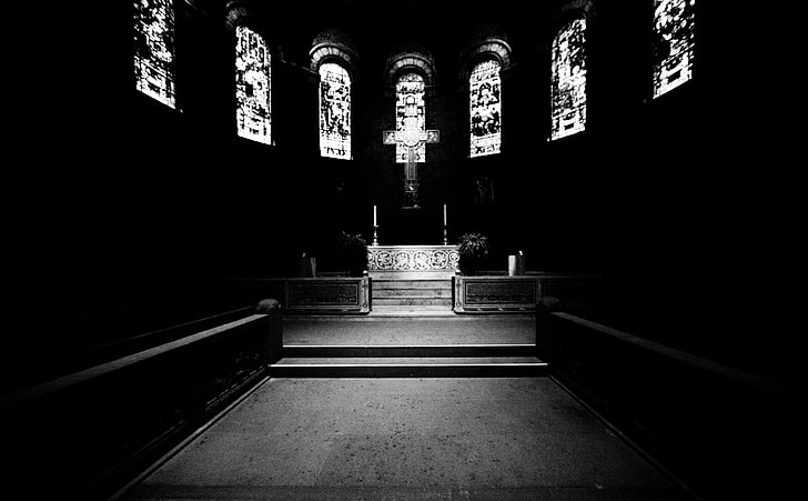 Changing Your Mind, black and gray building interior, Black and White, Church, Trinity, 2010, united states, stained glass, Massachusetts, boston, United States of America, Copley Square, Trinity Church, Trinity Church Boston, Trinity Episcopal Church, dmu Boston, stain glass, HD wallpaper
