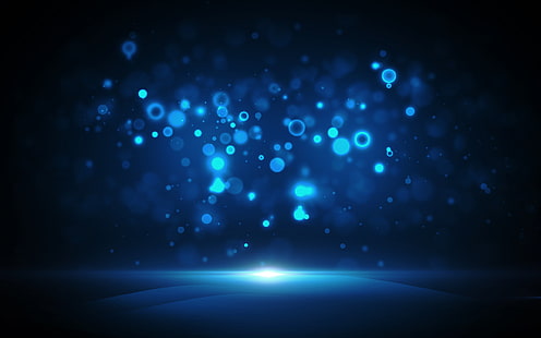 Bokeh, verschwommen, dunkel, blau, Kreise, HD-Hintergrundbild HD wallpaper