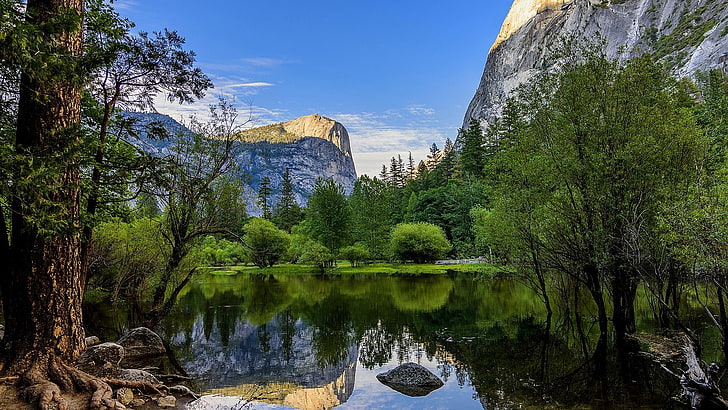 spegel, sjö, Yosemite National Park, Park, National Park, Yosemite, Natur, HD tapet