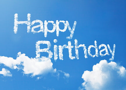 happy birthday clouds clip art, the sky, clouds, happy birthday, HD wallpaper HD wallpaper