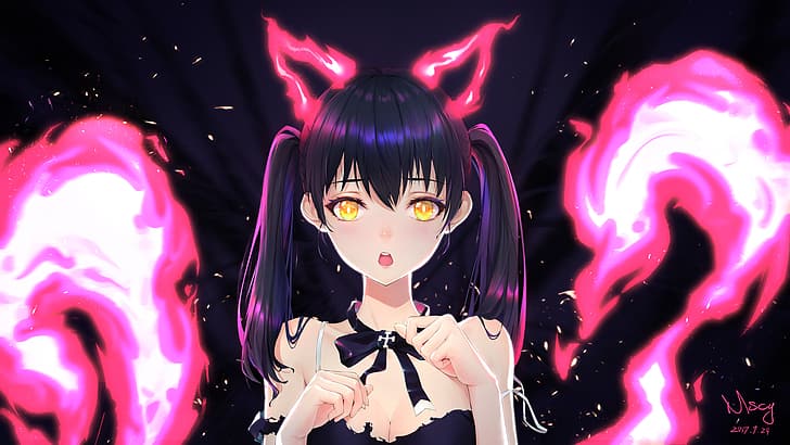 gadis anime, Enen no Shouboutai, gadis kucing, Tamaki Kotatsu, Wallpaper HD
