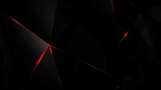 3d, astratto, nero, scuro, vetro, rosso, cocci, Sfondo HD HD wallpaper