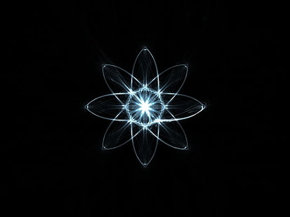 Tapeta cyfrowa niebieski atom, forma, kształt, cień, tło, ciemność, Tapety HD HD wallpaper