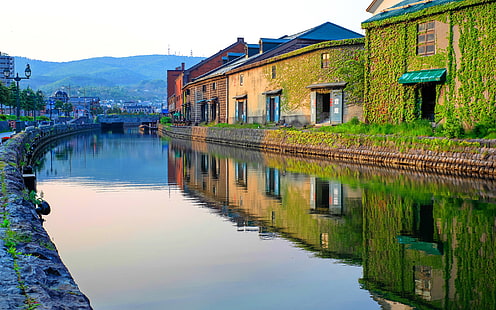 Haus-Fluss-Foto Japans Hokkaido Otaru, HD-Hintergrundbild HD wallpaper