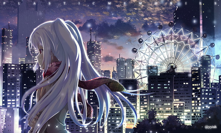 Plastische Erinnerungen, Anime, weiße Haare, Tränen, Anime Girls, Isla, HD-Hintergrundbild
