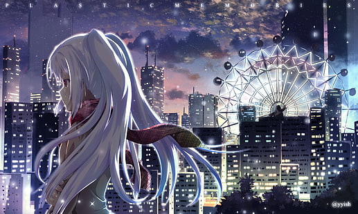 Plastische Erinnerungen, Anime, weiße Haare, Tränen, Anime Girls, Isla, HD-Hintergrundbild HD wallpaper