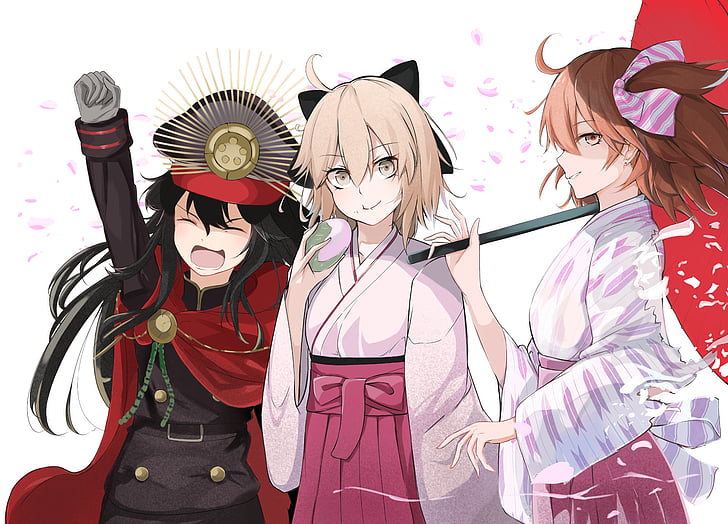 Fate Series, Fate/Grand Order, Demon archer (Fate/Grand Order), Fujimaru Ritsuka, Sakura Saber, HD wallpaper