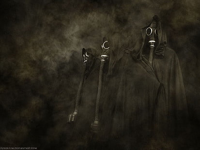 svart läderjacka med dragkedja, gasmasker, mörk, konstverk, HD tapet HD wallpaper