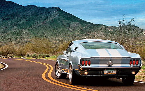 Ford Mustang Classic Car Classic Road HD, автомобили, суперкар, классик, форд, дорога, мустанг, HD обои HD wallpaper