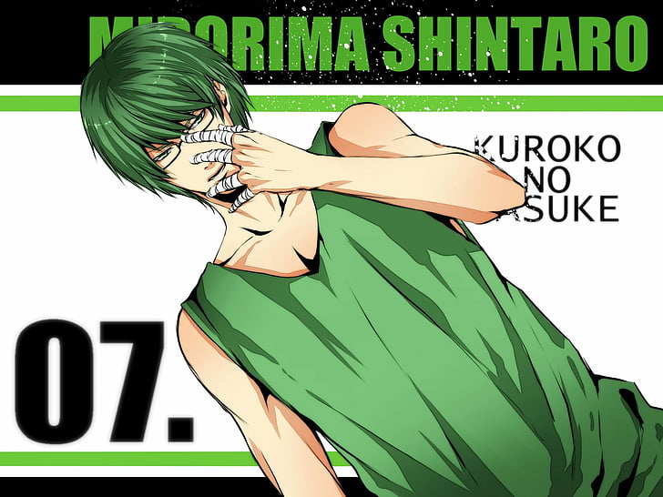 Anime, Kuroko's Basketball, Basketball, Boy, Green Hair, Shintarō Midorima, HD wallpaper