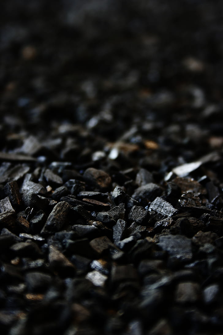 batu bara, karbon, hitam, batu, Wallpaper HD, wallpaper seluler