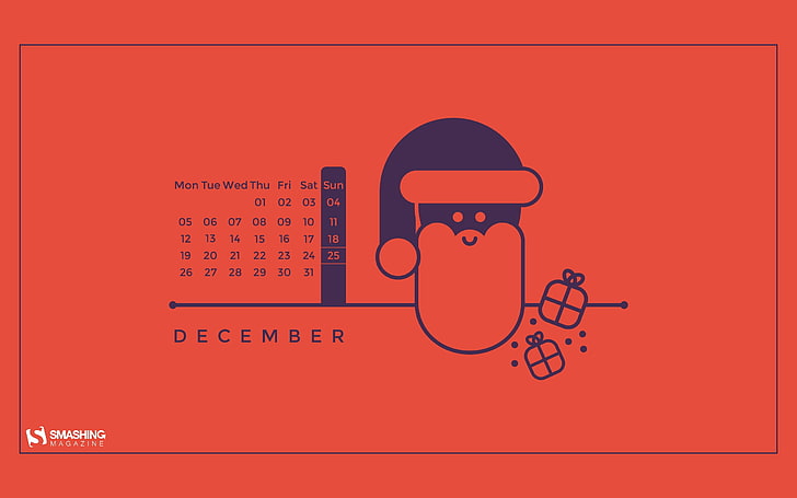 かわいいリルサンタ 16年12月カレンダーの壁紙 Hdデスクトップの壁紙 Wallpaperbetter