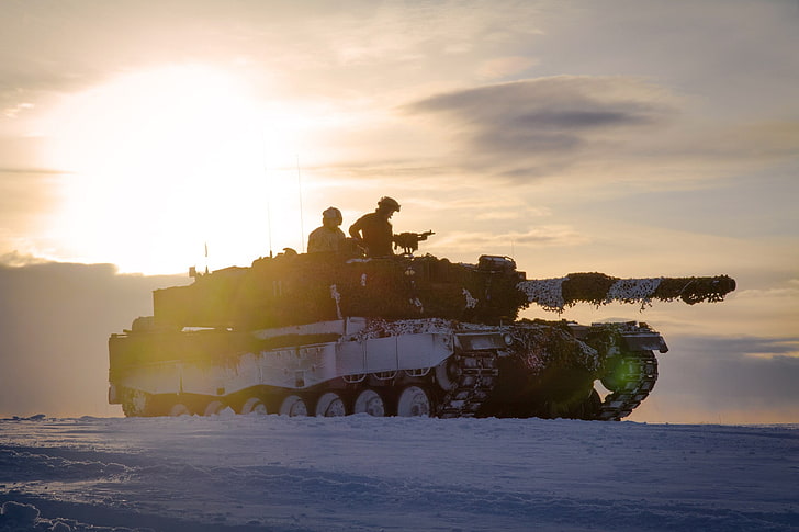 Leopard 2, armée norvégienne, Panserbataljonen, armure, neige, Kampeskadronen, char, Leopard 2A4NO, Fond d'écran HD