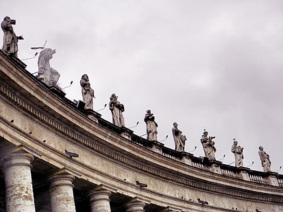 الفاتيكان في روما ، تماثيل بشرية ، روما ، البابا ، الفاتيكان ، تمثال ، روما ، كاثوليكي ، تماثيل ، حيوانات، خلفية HD HD wallpaper