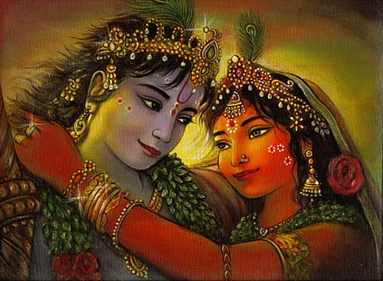 Hindu-Gott und Göttin, Hindu, Göttin, Malerei, HD-Hintergrundbild HD wallpaper