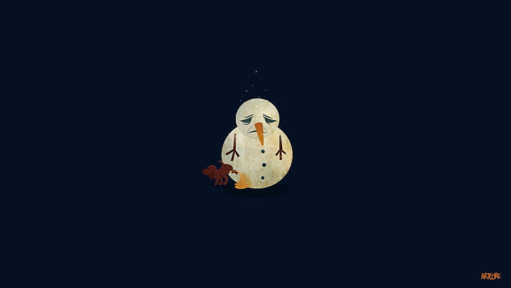 грустный снеговик, HD обои