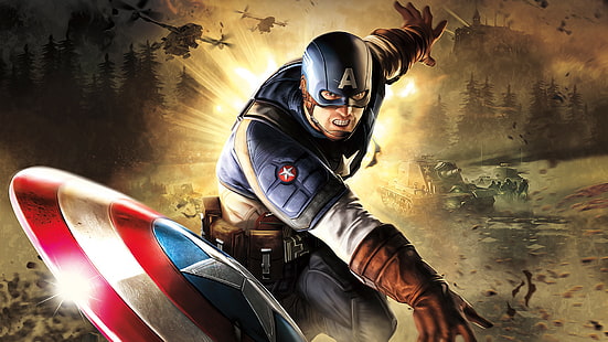 Captain America HD, การ์ตูน, อเมริกา, กัปตัน, วอลล์เปเปอร์ HD HD wallpaper