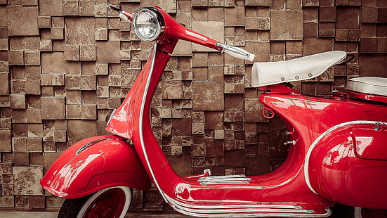 vintage, klassisk, motobike, vespa piaggio, vespa, 1955, HD tapet HD wallpaper