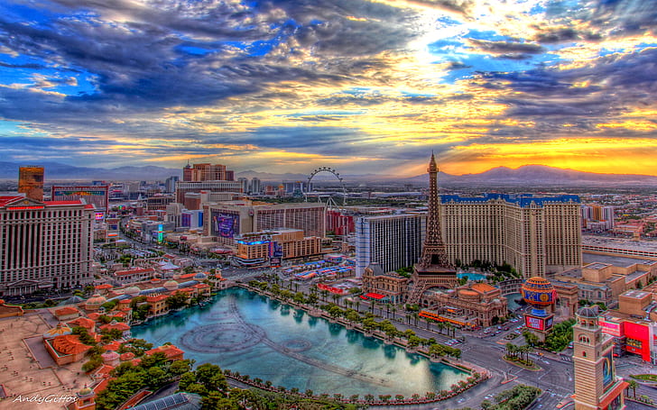 Las Vegas Sunrise ogląda wczesnym rankiem z balkonu hotelu Cosmopolitan Tapeta na pulpit 2560 × 1600, Tapety HD