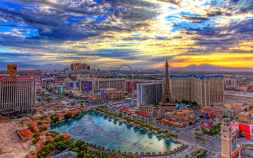 Las Vegas soluppgång tittar tidigt på morgonen från balkongen på hotellet Cosmopolitan Wallpaper för skrivbord 2560 × 1600, HD tapet HD wallpaper