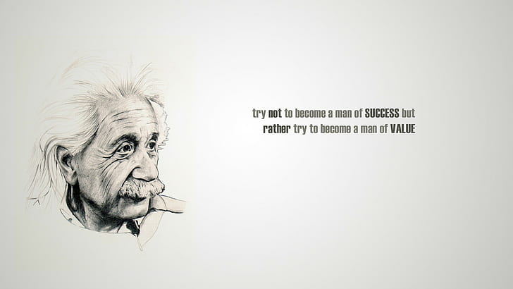 Albert Einstein, kutipan, pria, tipografi, minimalis, Wallpaper HD
