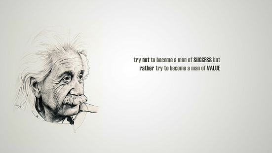 Алберт Айнщайн, цитат, мъже, типография, минимализъм, HD тапет HD wallpaper