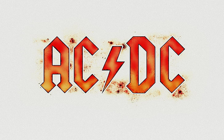 AC DC Sfondo bianco, logo AC DC band, musica, musica band, rock band, Sfondo HD