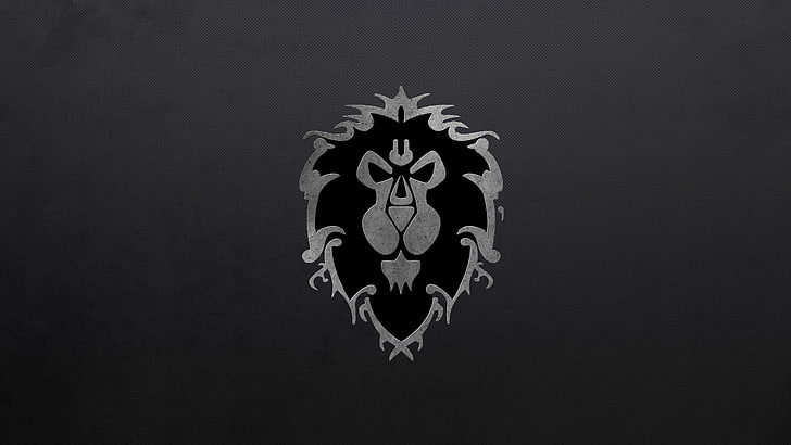 черно-серый логотип гориллы, World of Warcraft, логотип, видеоигры, HD обои