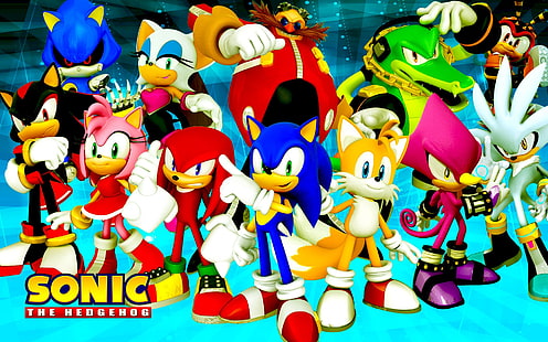 Sonic, Sonic the Hedgehog, Tails (postać), Shadow the Hedgehog, Metal Sonic, Knuckles, Tapety HD HD wallpaper