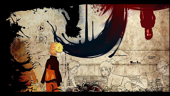 Naruto ve Sasuke dijital duvar kağıdı, Naruto Shippuuden, Uchiha Sasuke, Uzumaki Naruto, HD masaüstü duvar kağıdı HD wallpaper